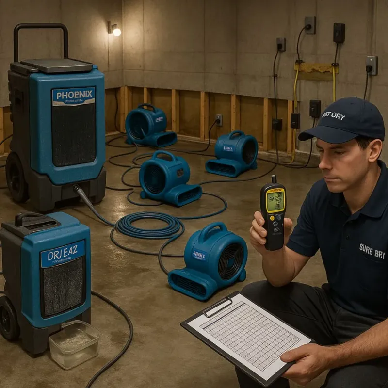Structural Drying and Dehumidification process in Audubon, NJ